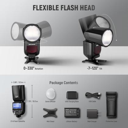Imagem de Cabeça redonda Flash Speedlite Neewer Z1-N TTL para Nikon