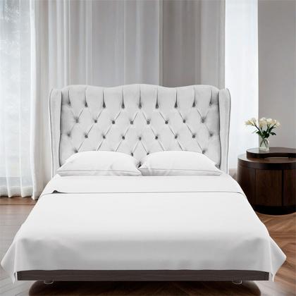 Imagem de Cabeceira 170cm para Cama Estofada Queen Aurora Suede Branco