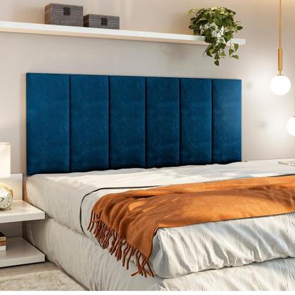 Imagem de Cabeceira Adesiva Estodada Modular Suede ul 60X20 1 Pç