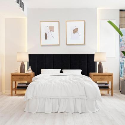 Imagem de Cabeceira Adesiva Modular Estofada Em Suede 60Cmx20Cm 1 Peça