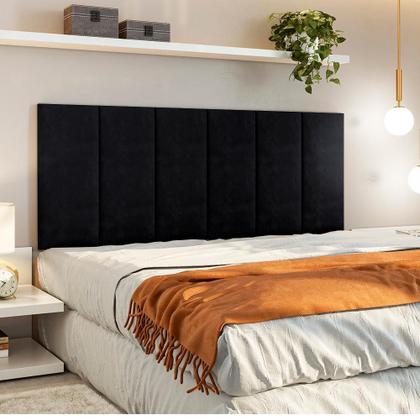 Imagem de Cabeceira Adesiva Modular Estofada Em Suede 60Cmx20Cm 1 Peça