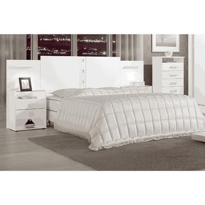 Imagem de Cabeceira Ajustável Casal Queen Rubi com Led e Mesa de cabeceira DDoro