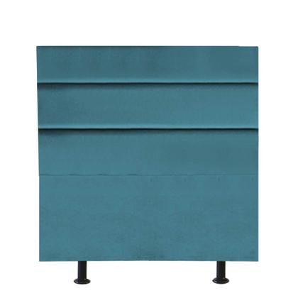 Imagem de Cabeceira Argentina Cama Box Casal 140 cm Suede  Azul Turquesa