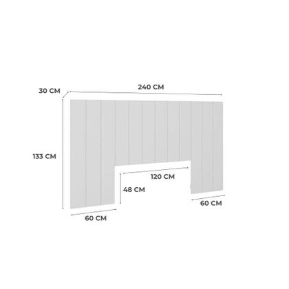 Imagem de Cabeceira Aurora Modulada Cama Box Casal/queen/king 2,40m 12 Módulos