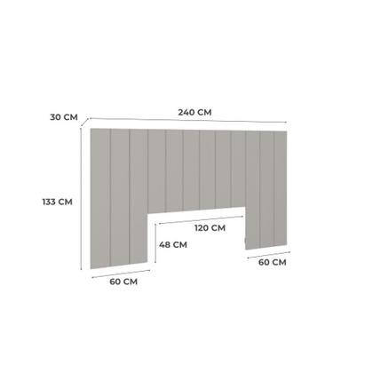 Imagem de Cabeceira Aurora Modulada Cama Box Casal/queen/king 2,40m 12 Módulos