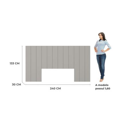 Imagem de Cabeceira Aurora Modulada Cama Box Casal/queen/king 2,40m 12 Módulos