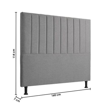 Imagem de Cabeceira Bella Box Casal 160cm Linho Cinza - Star Confort