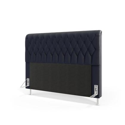 Imagem de Cabeceira Bellatrix 160 Modulada Estofada A-019 Couro Artificial Azul Aradecor