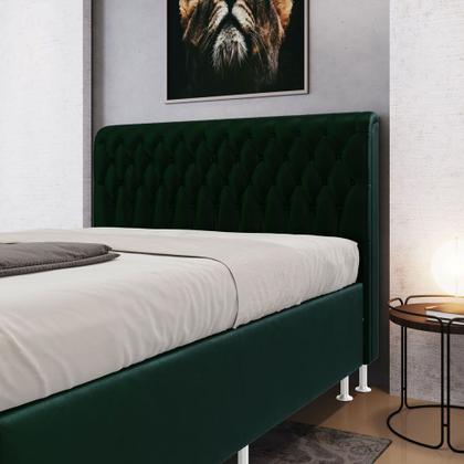 Imagem de Cabeceira Bellatrix 160 para Cama Box Queen N-026 Veludo Verde Aradecor