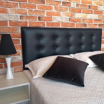 Imagem de Cabeceira Botonê 15  Casal 140 X 120 Cm / Cor: Preto / Tamanho: Casal