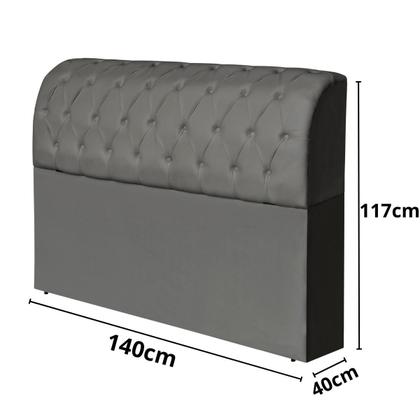 Imagem de Cabeceira Box Capitone Com Bau Organizador Casal 1.40mt 140cm Antonela Para Quarto Luxuoso