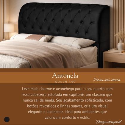 Imagem de Cabeceira Box Capitone Com Bau Organizador Queen 1.60mt 160cm Antonela Para Quarto Luxuoso