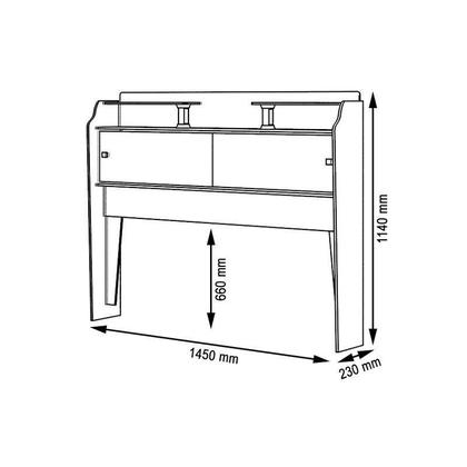Imagem de Cabeceira box Casal 1,38cm Elisa Malbec - Framar Móveis