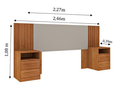 Imagem de Cabeceira Box Casal com 4 Gavetas Ripado Espresso Móveis