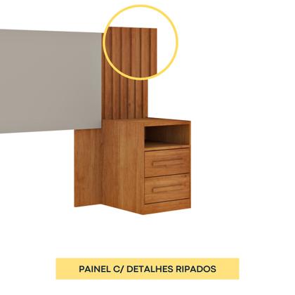 Imagem de Cabeceira Box Casal com 4 Gavetas Ripado Espresso Móveis