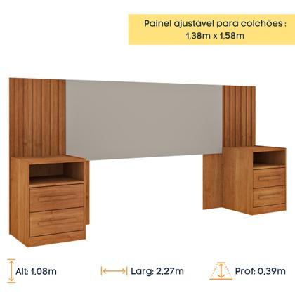 Imagem de Cabeceira Box Casal com 4 Gavetas Ripado Espresso Móveis