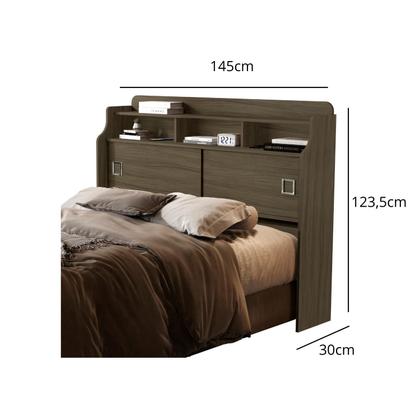 Imagem de Cabeceira Box De Casal Jessica Para Colchão 1,40m Com Prateleira 2 porta design moderno e luxuoso para quarto