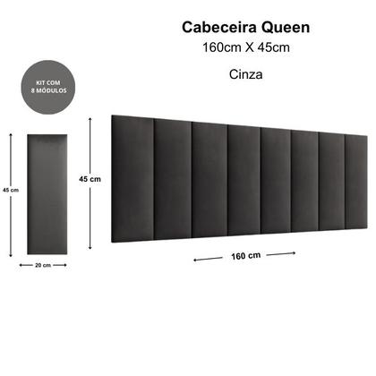 Imagem de Cabeceira Box Estofada Casal 1,60cm x 56cm Modelo Julia Cor Cinza