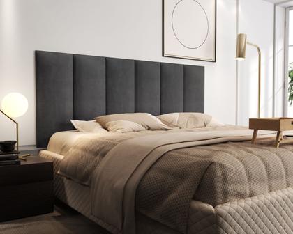 Imagem de Cabeceira Box Estofada Casal 1,60cm x 56cm Modelo Julia Cor Cinza