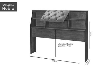 Imagem de Cabeceira Box Para Colchão Casal 1,40 Nubia Castanho Moderno Com Estofado Sued Nogal Para Quarto Design Classico