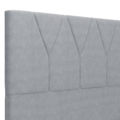 Imagem de Cabeceira Cama Box Casal 140 cm Aurora W01 Suede Cinza - Lyam Decor