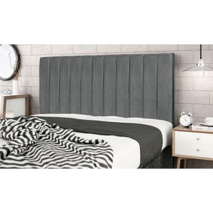 Imagem de Cabeceira Cama Box Casal 140 cm Carla Suede Cinza E Frame
