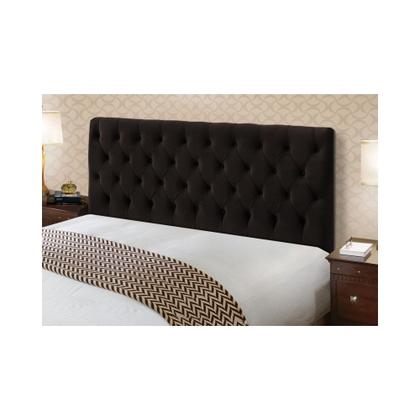 Imagem de Cabeceira Cama Box Casal 195cm Cristal Suede Chocolate - JS Móveis
