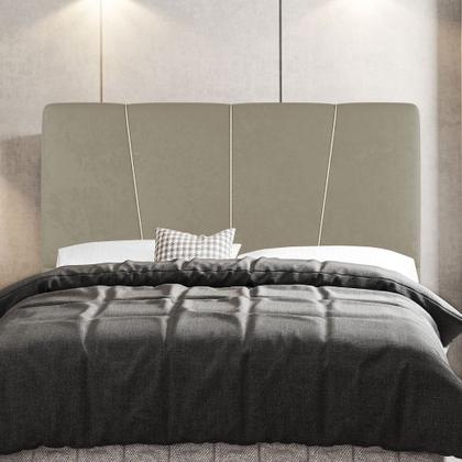 Imagem de Cabeceira Cama Box Casal Amber 140cm Estofada Linho Bege - Abmaza