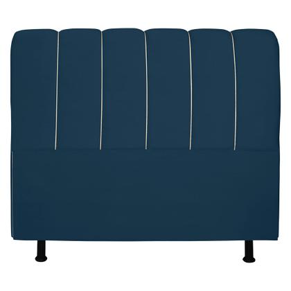 Imagem de Cabeceira Cama Box Casal Berlim 140 Cm Suede Azul Marinho