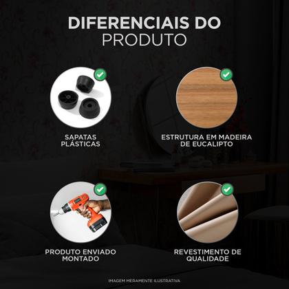 Imagem de Cabeceira Cama Box Casal Ivana 140cm Linho Cinza - Desk Design