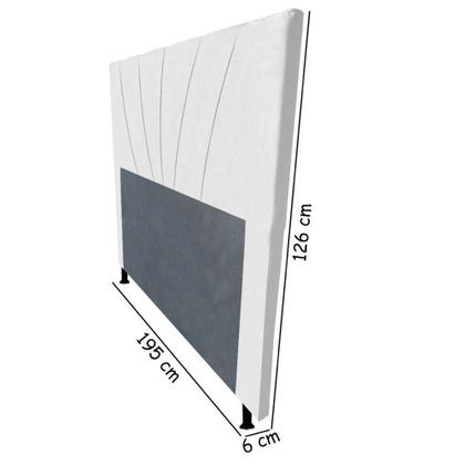 Imagem de Cabeceira Cama Box Casal King Size Dallas 195cm Corano Branco - Abmaza