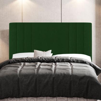 Imagem de Cabeceira Cama Box Casal King Size Grace 195cm Suede Verde - Desk Design