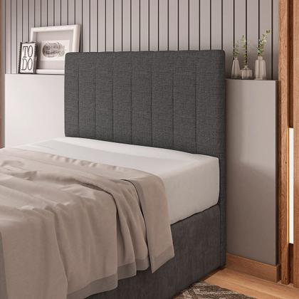 Imagem de Cabeceira Cama Box Casal King Size Ivana 193cm Linho Cinza - Desk Design