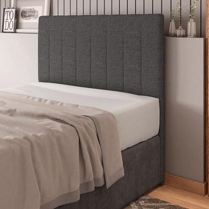 Imagem de Cabeceira Cama Box Casal King Size Ivana 193cm Linho Cinza - Desk Design