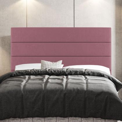 Imagem de Cabeceira Cama Box Casal King Size Malik 195cm Suede Rosé - Desk Design
