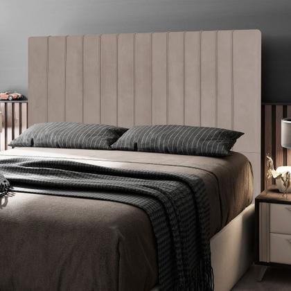 Imagem de Cabeceira Cama Box Casal King Size Nala 195cm Suede Bege - Desk Design