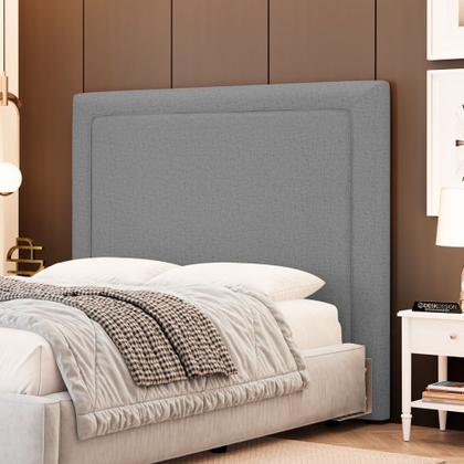 Imagem de Cabeceira Cama Box Casal Padrão Alba 140cm com Frame Linho Cinza - Desk Design