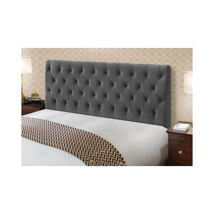 Imagem de Cabeceira Cama Box Casal Queen 160cm Cristal Veludo Cinza - JS Móveis