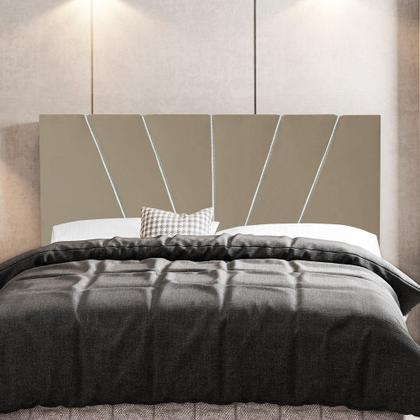 Imagem de Cabeceira Cama Box Casal Queen Size Dallas 160cm Suede Bege - Abmaza