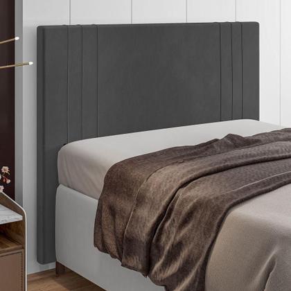 Imagem de Cabeceira Cama Box Casal Queen Size Ferrara 160Cm Cinza