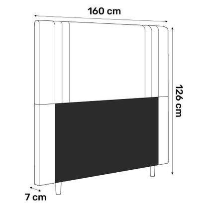 Imagem de Cabeceira Cama Box Casal Queen Size Ferrara 160Cm Cinza