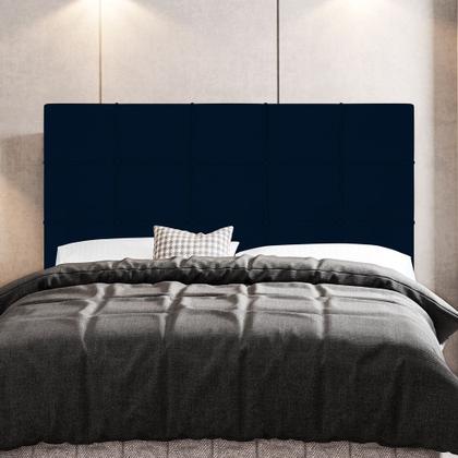 Imagem de Cabeceira Cama Box Casal Queen Size Leiria 160cm Veludo Azul Marinho - Desk Design