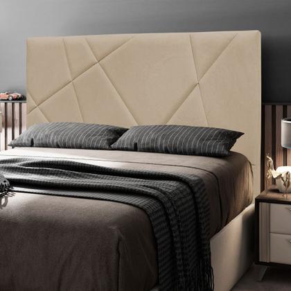 Imagem de Cabeceira Cama Box Casal Queen Size Mali 160cm Suede Bege - Desk Design