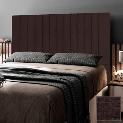 Imagem de Cabeceira Cama Box Casal Queen Size Nala 160cm Linho Marrom - Abmaza
