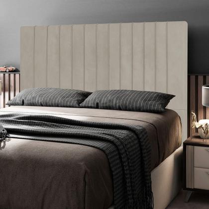 Imagem de Cabeceira Cama Box Casal Queen Size Nala 160cm Veludo Bege