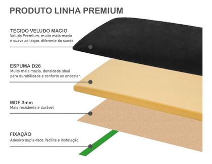 Imagem de Cabeceira Cama Box Casal Veludo Luxo Painel Kit 7 Modulos Rose