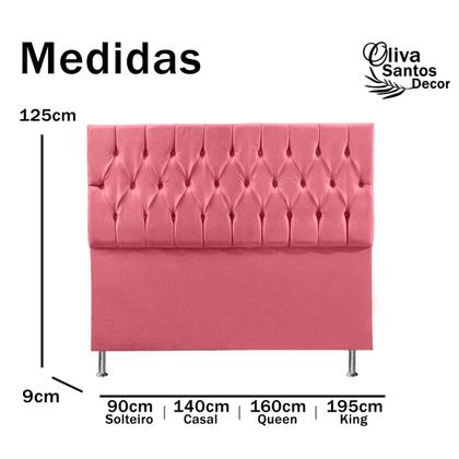 Imagem de Cabeceira Cama Box de Casal 140cm Estofada Quarto Suede material sintético