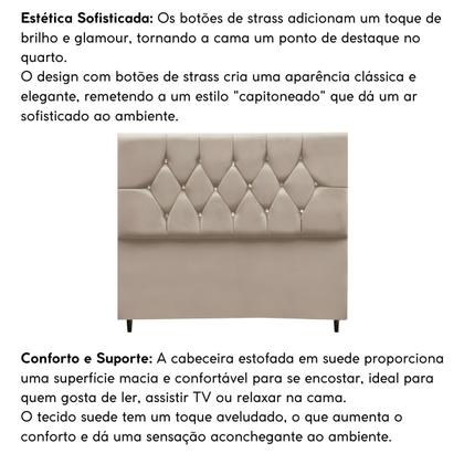 Imagem de Cabeceira Cama Box Estofada Casal 140 cm Geovana Suede