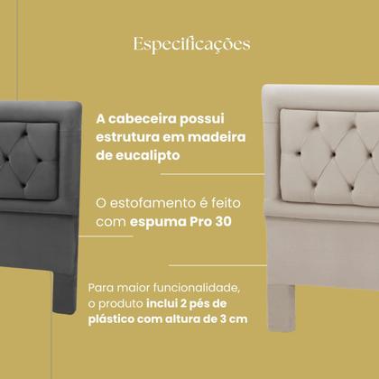 Imagem de Cabeceira Cama Box Estofada Madeira Queen Size Belinha Reta