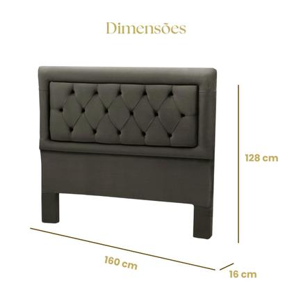 Imagem de Cabeceira Cama Box Estofada Madeira Queen Size Belinha Reta